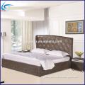 French style synthetic leather bed tufted diamonds bed leather